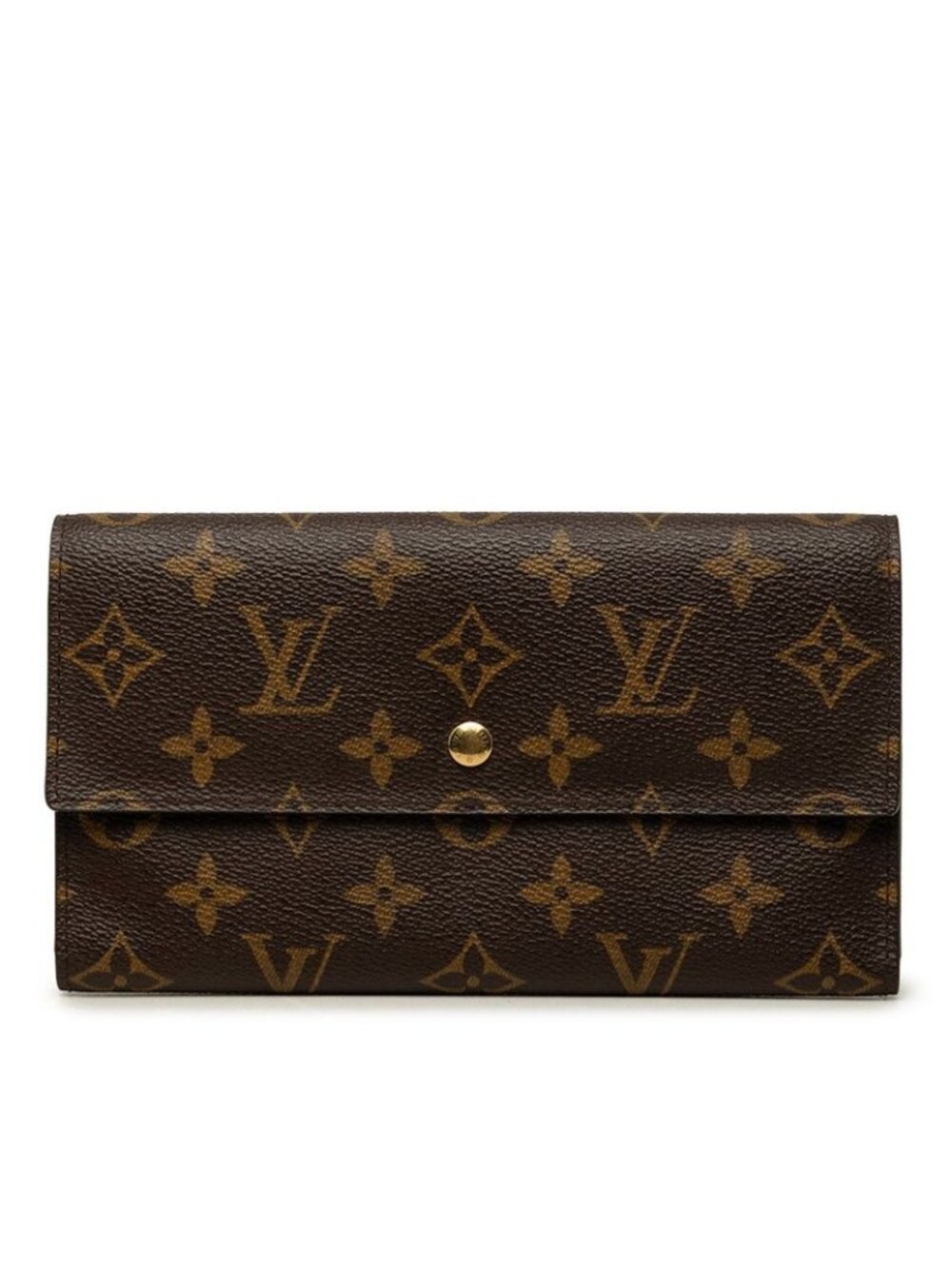 Louis Vuitton Monogram Porte Tresor International Wallet Brown Leather